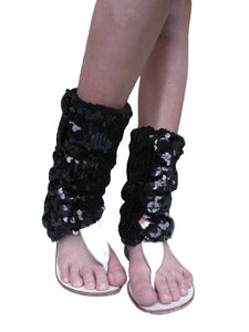 Black Sequins Summer Leg Warmers