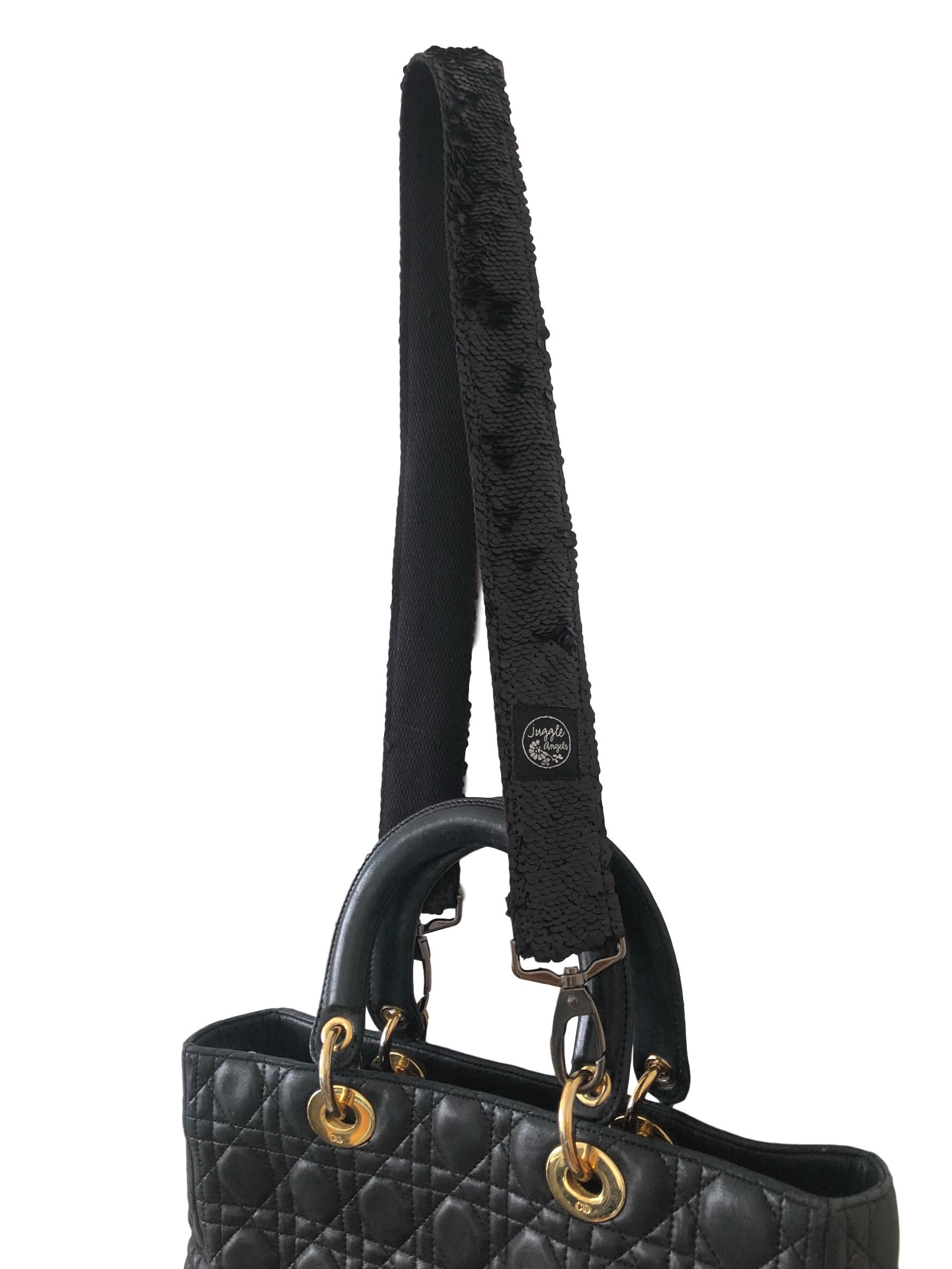 Black Sequins handbag Strap