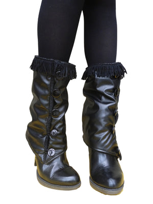 Black Fringes Leg Warmers