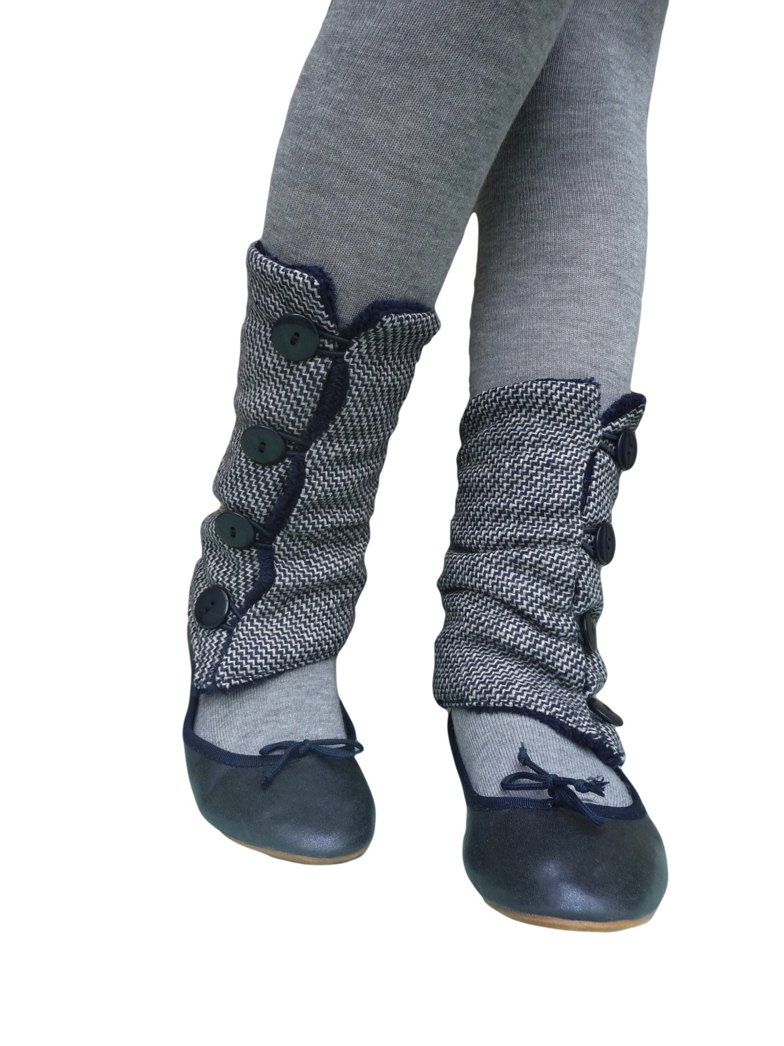 Blue Tweed Leg Warmers