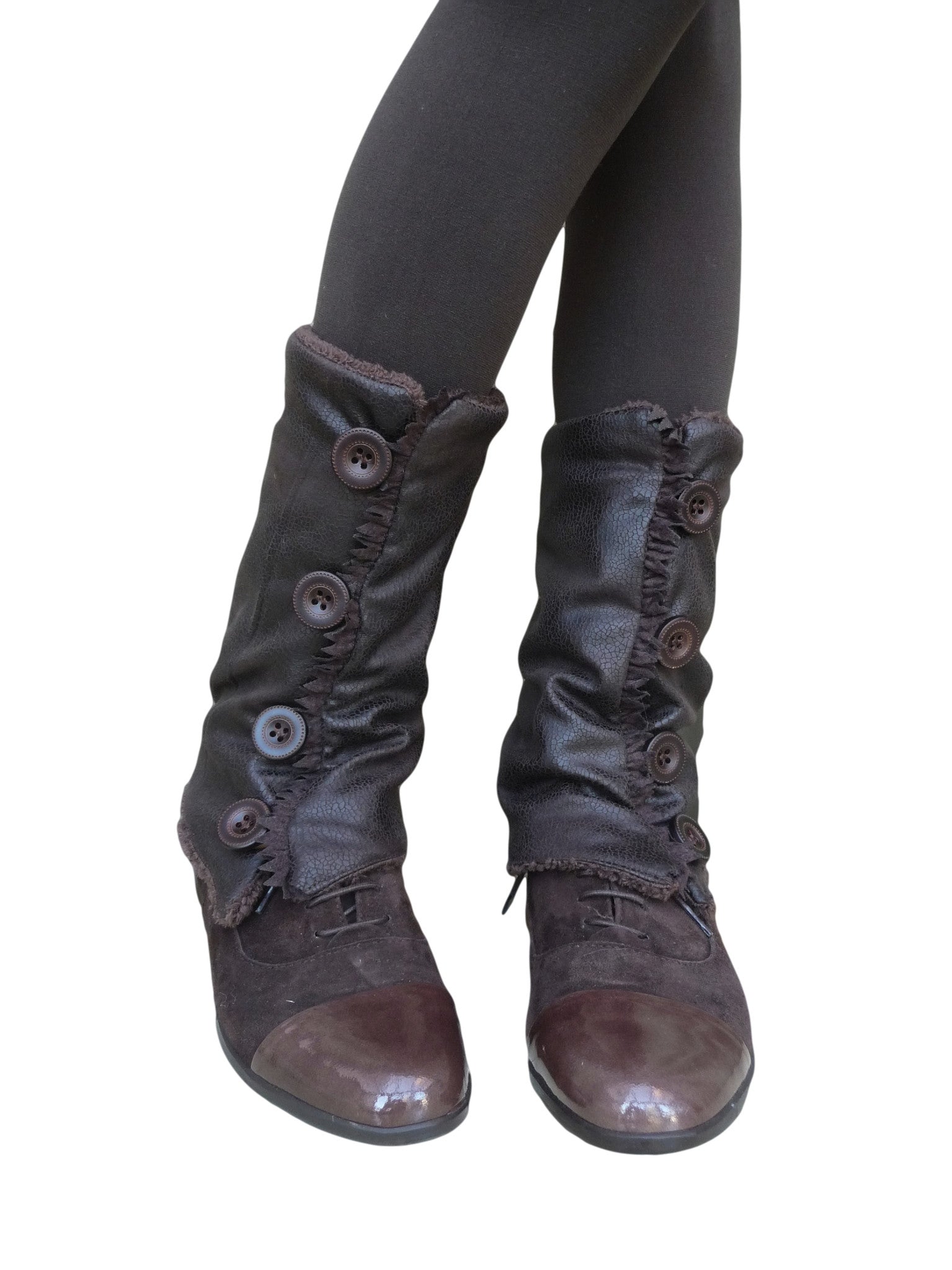 Brown Leather Leg Warmers