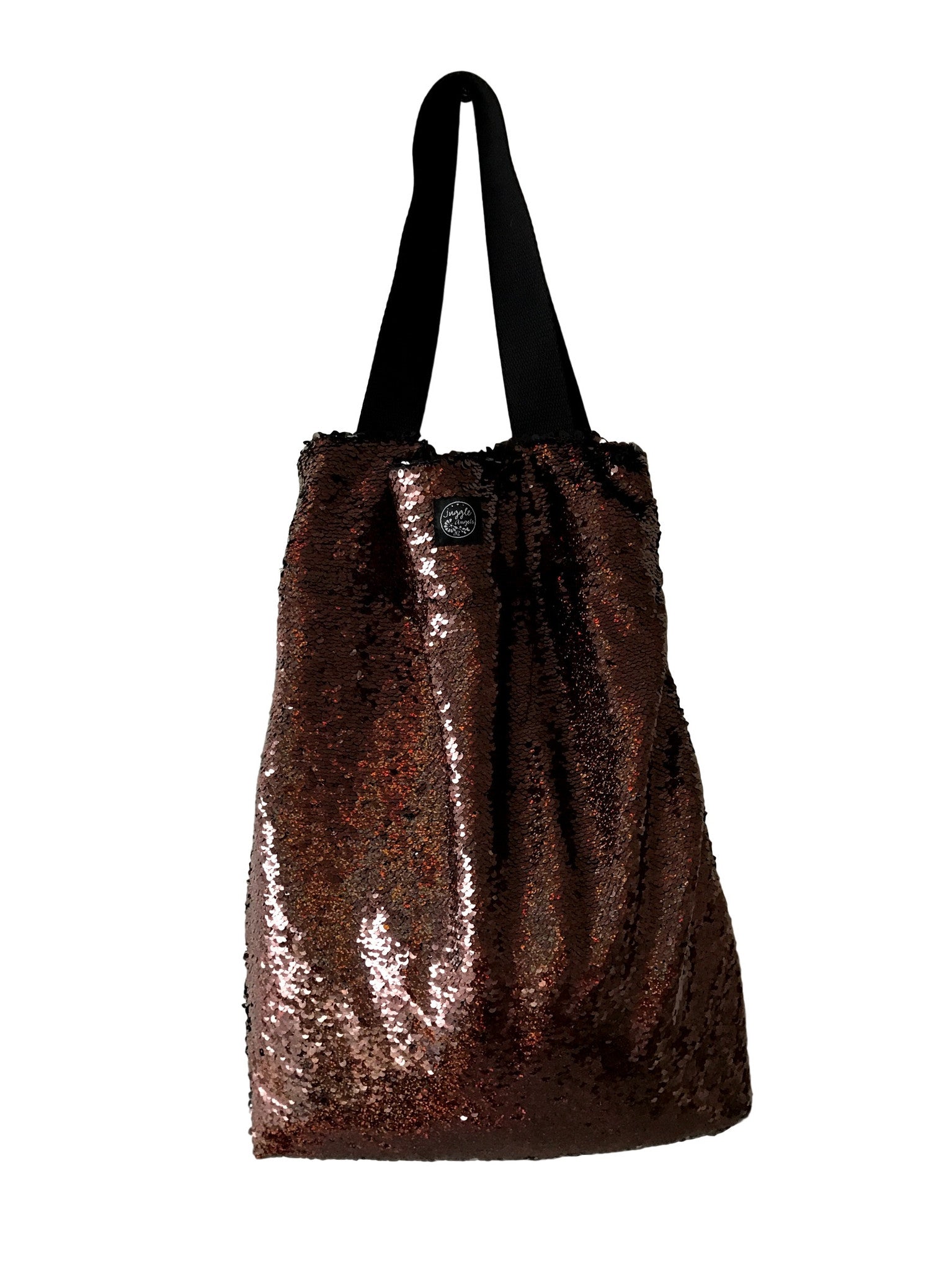 Brown sequins Square Bag