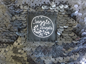 Grey sequins blue Square Bag