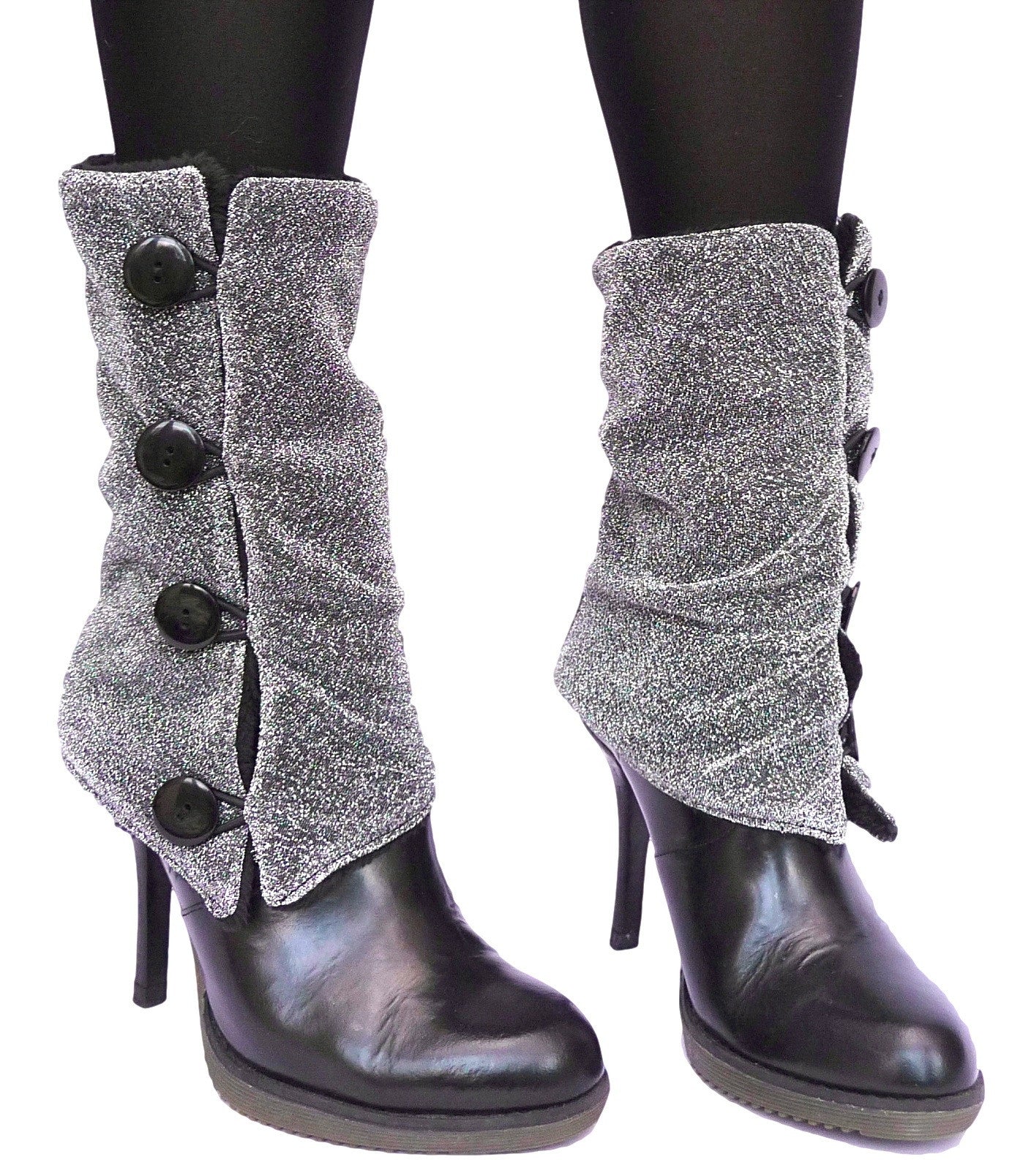 Glitter Silver Leg Warmers