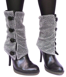 Glitter Silver Leg Warmers