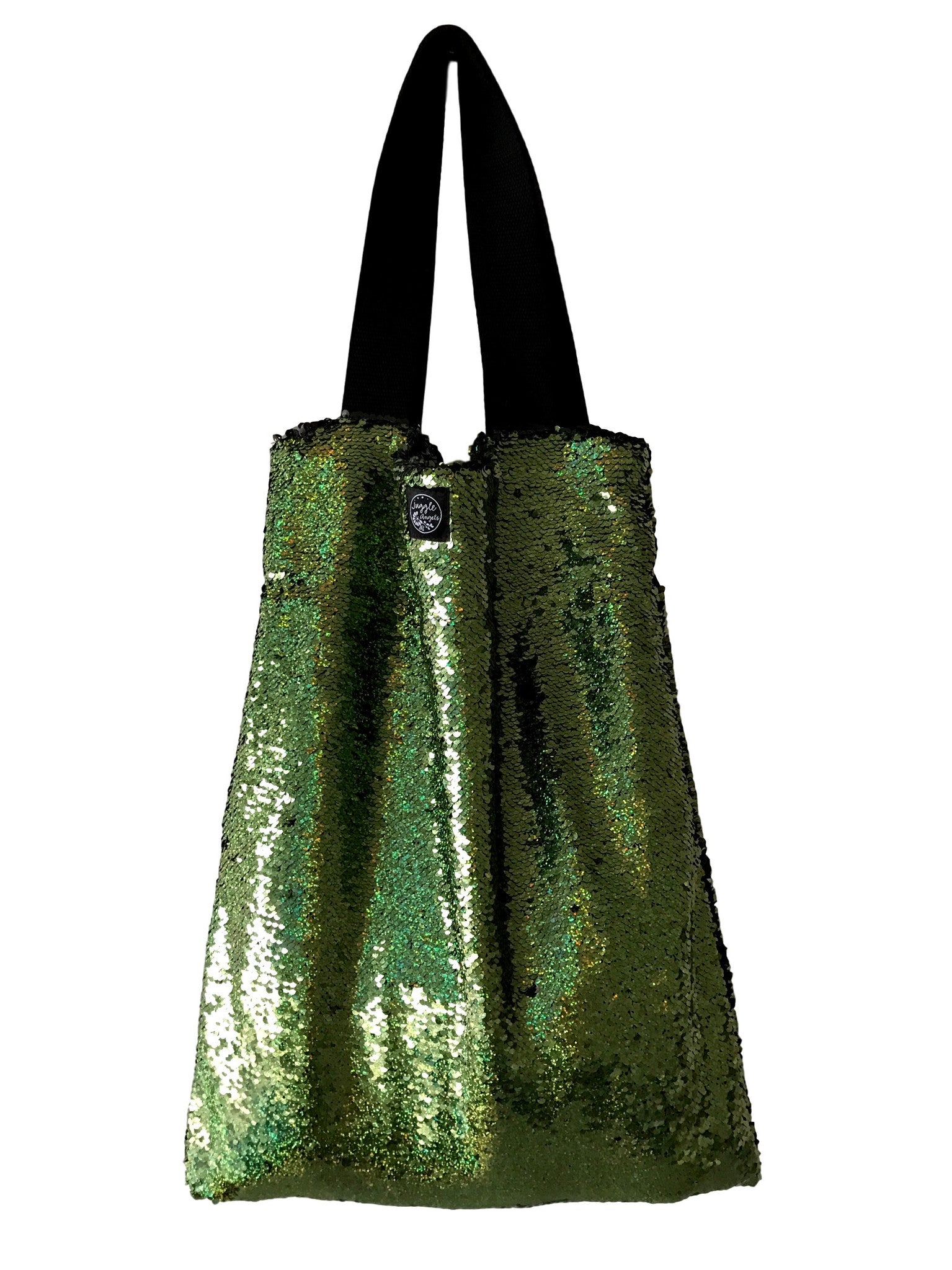 Green sequins Square Bag