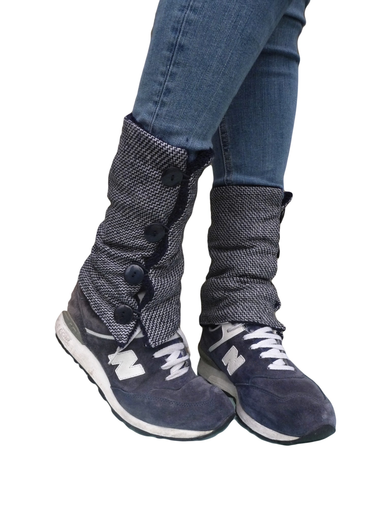 Blue Tweed Leg Warmers