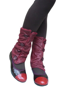 Red Leather Leg Warmers