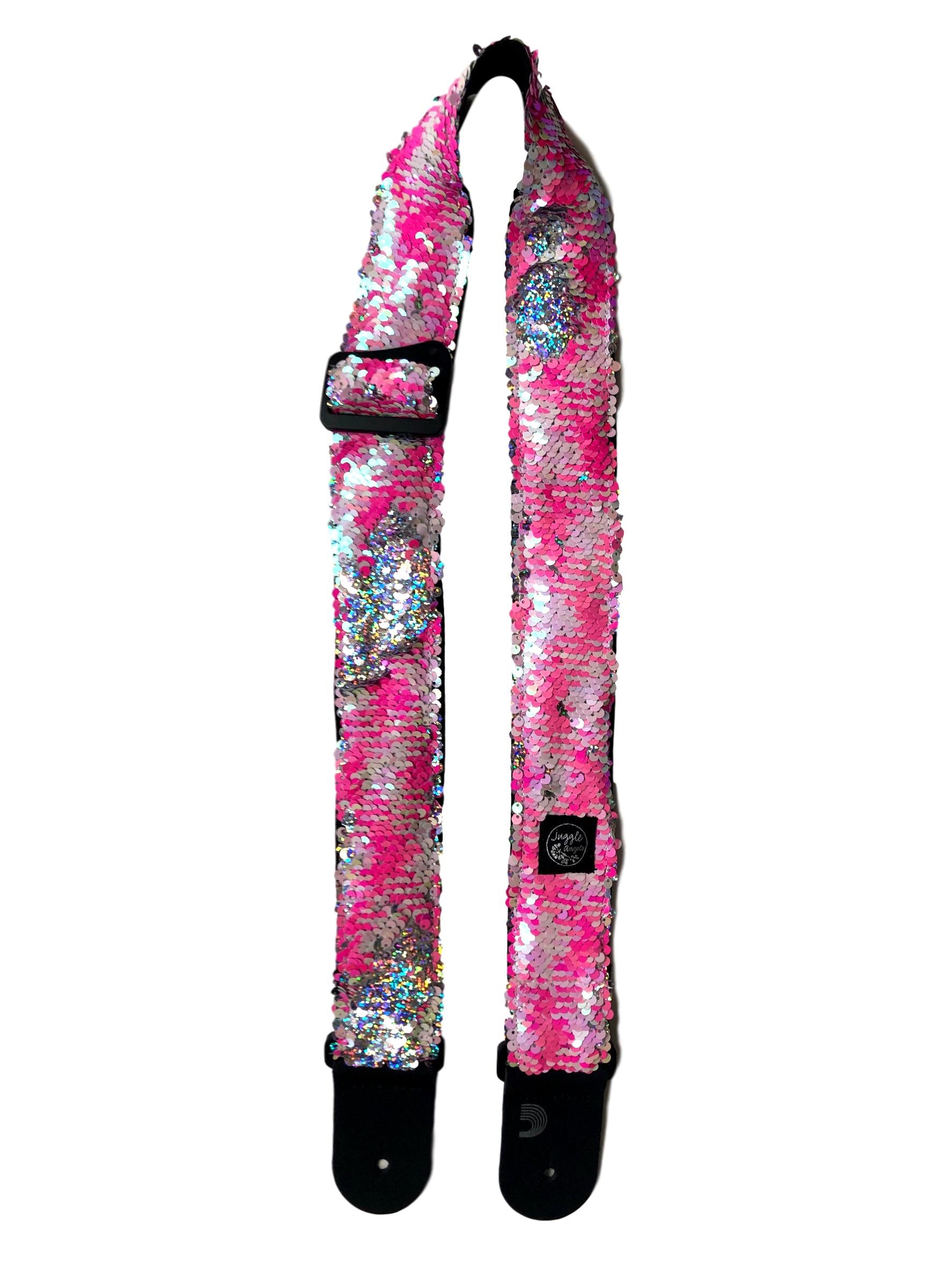 Pink Fluo Mermaid Guitar Strap