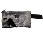 Silver Sequins Clutch Bag
