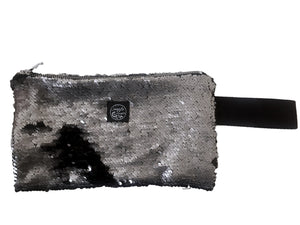 Silver Sequins Clutch Bag