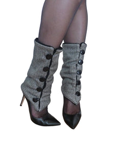 Silver Tweed Leg Warmers